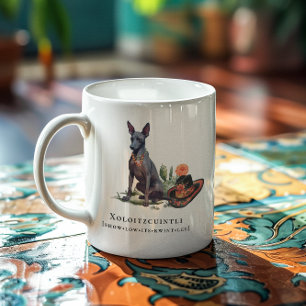 Taza De Café Xoloitzcuintli   Acuarela Perro Mexicano Sin Pelo 