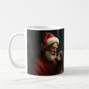 Taza De Café Xoloitzcuintli Con Navidades festivos de Santa Cla