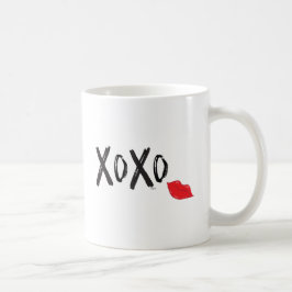 Taza De Café XoXo-abrazos-besos-con-labios-rojos