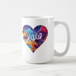 Taza De Café XOXO-Corazón colorido
