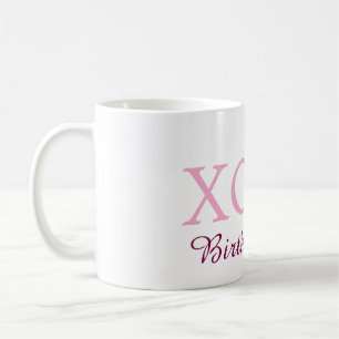 Taza De Café Xoxo cumpleaños chica nombre rosa malva simple amo