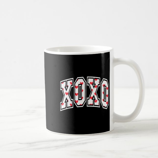 Taza De Café Xoxo Valentine Heart Retro Valentine For Men Women (Derecha)
