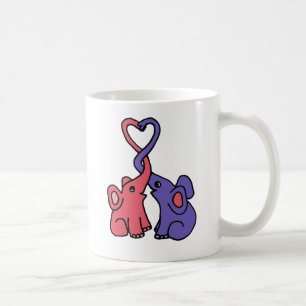 Taza De Café XX dibujo animado del amor del elefante