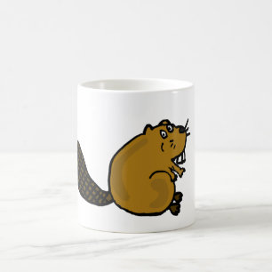Taza De Café XX dibujo animado hilarante del castor