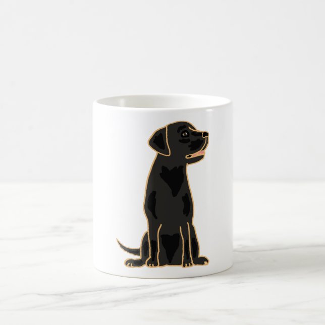 Taza De Café XX diseño negro impresionante del labrador (Centro)