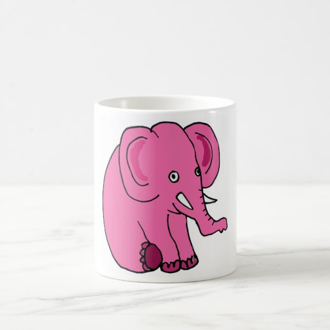 Taza De Café XX elefante rosado divertido (Centro)