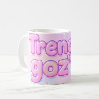Taza De Café Y2K Rosa Pastel Letra Burbuja 3D Moderna
