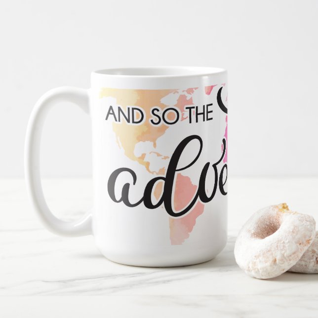 Taza De Café Y así comienza la aventura (Con donut)