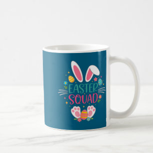 Taza De Café Y Camiseta Pascua Equipo Conejo Orejas Huevos