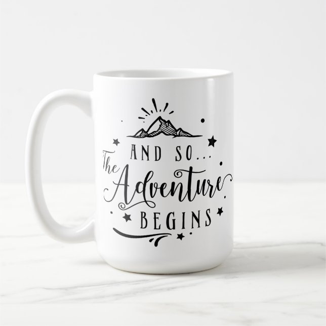 Taza De Café Y la aventura comienza tan retro (Izquierda)