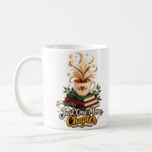 Taza de café y libros 'Solo un capítulo más'