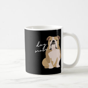 Taza De Café Y mujer madre de perro bulldog inglés blanco