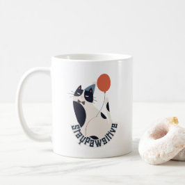 Taza de café y té de celebración del gato esmoquin