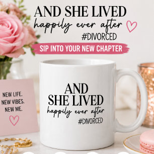 Taza De Café Y Vivió Feliz Para Siempre #Divorciada Divertido