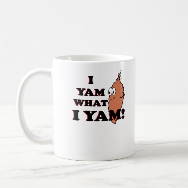 Taza De Café Yam What I Yam - Classic Funny Meme (Izquierda)