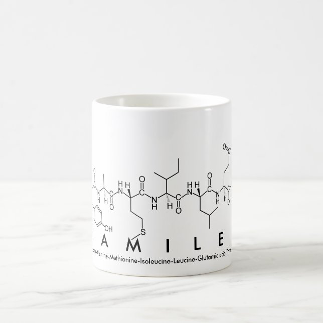 Taza De Café Yamilet peptide nombre mug (Centro)