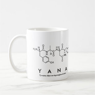 Taza De Café Yana peptide name mug