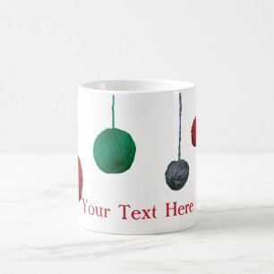 Taza De Café Yarn Ball Crafty Holiday / Tu texto