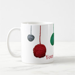 Taza De Café Yarn Ball Crafty Holiday / Tu texto