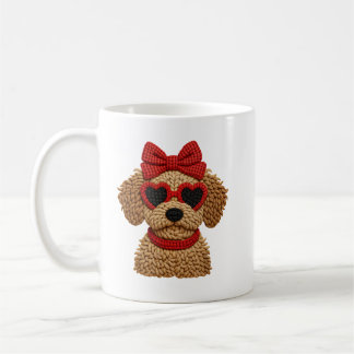 Taza De Café Yarn Crochet Dog Valentine Cute Love Aesthetic Art