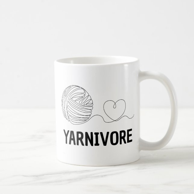 Taza De Café Yarnivore, Gracioso Knitter y Regalo (Derecha)
