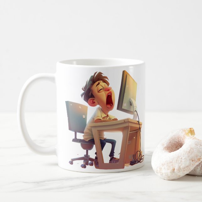 Taza De Café Yawn for coffee! For Him (Con donut)