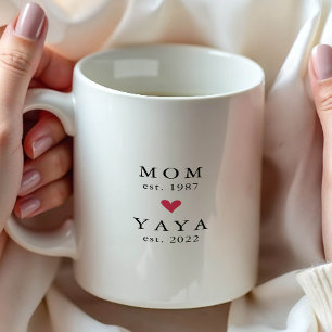 Taza de café Yaya Año Est. Mamá Moderna