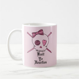 Taza De Café YE de punto Hearties (fondo rosado)