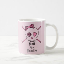 Taza De Café YE de punto Hearties (fondo rosado)