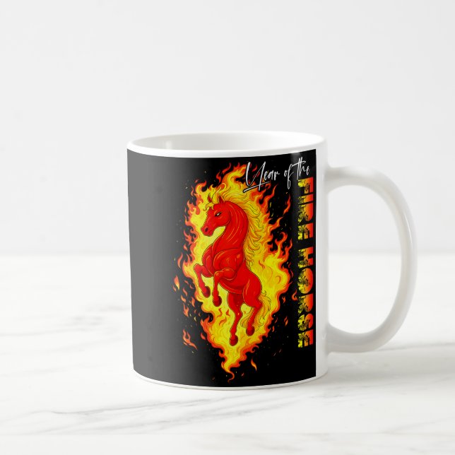 Taza De Café Year Of The Fire Horse Happy Chinese Lunar New Yea (Derecha)