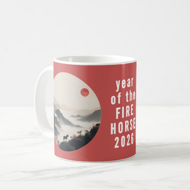 Taza De Café Year of the Horse 2026 Chinese New Year  (Anverso izquierdo)