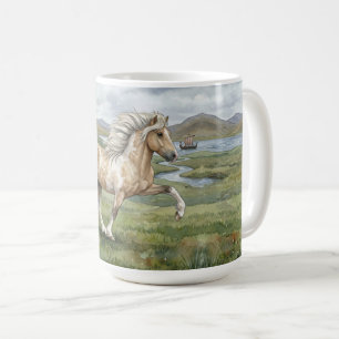 Taza De Café Yegua islandesa pinto carismática acuarela