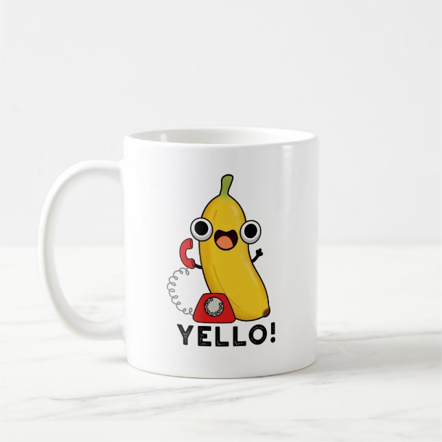 Taza De Café Yello Funny Fruit Yellow Banana Pun (Izquierda)