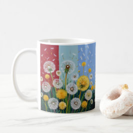 Taza De Café Yellow and White Dandelions 