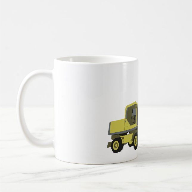 Taza De Café Yellow Excavator Construction Machinery (Izquierda)