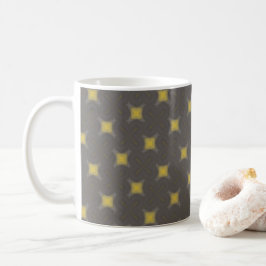 Taza De Café Yellow geometric motifs on grey coffee mug