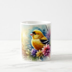 Taza De Café Yellow Grosbeak in a Serene Nature 040724AREF102 -