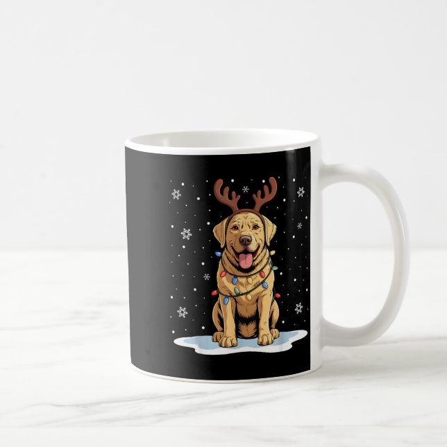 Taza De Café Yellow Lab Labrador Christmas Reindeer Dog Lover X (Derecha)