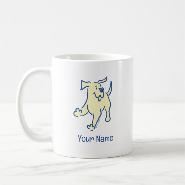 Taza De Café Yellow Lab Puppy Cute Blanco Simple (Izquierda)