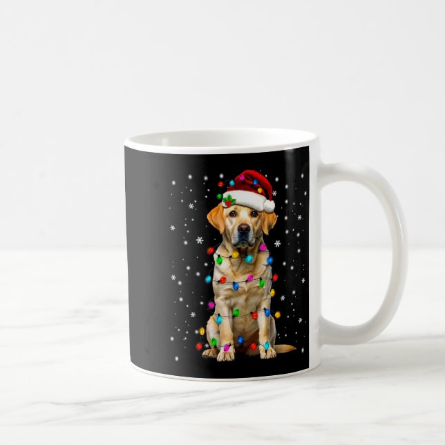 Taza De Café Yellow Labrador Retriever Christmas Tree Light Paj (Derecha)
