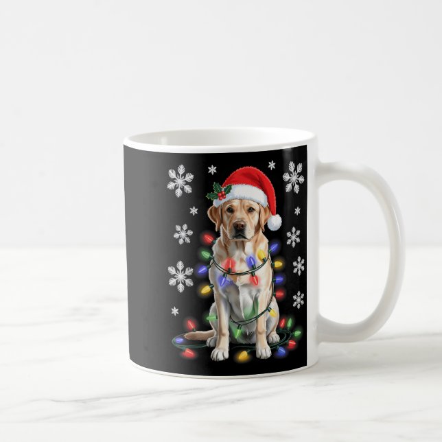 Taza De Café Yellow Labrador Retriever Christmas Tree Light Paj (Derecha)