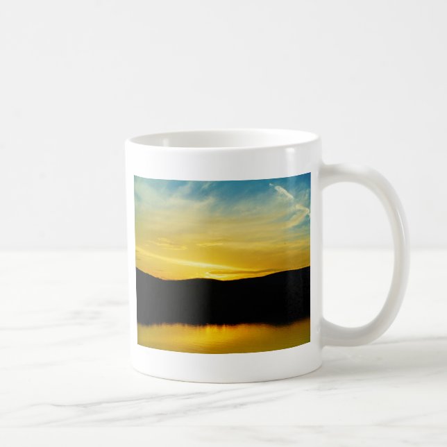 Taza De Café Yellow Mt Lake Sunset (Derecha)