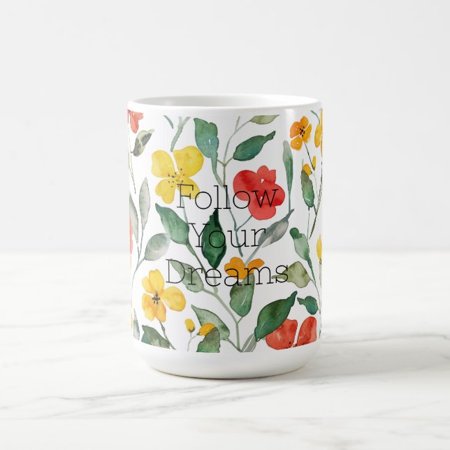 Taza De Café Yellow Orange Flowers  (Centro)