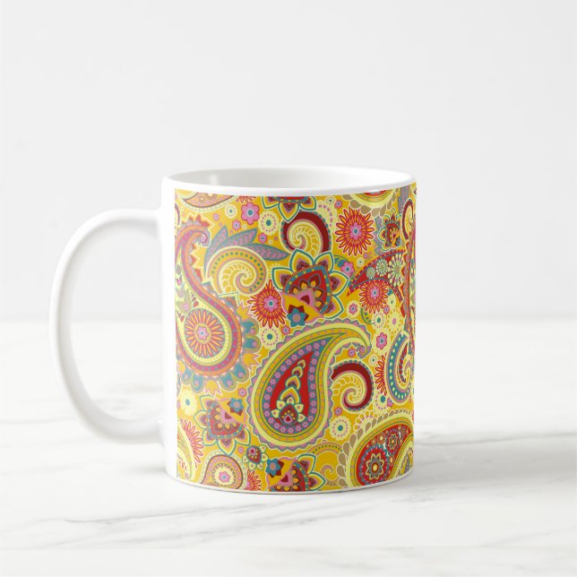 Taza De Café Yellow Paisley Mug (Izquierda)