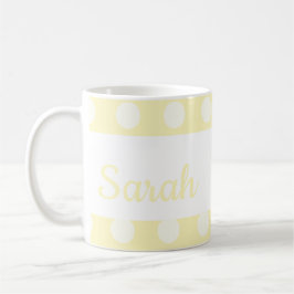 Taza De Café Yellow Poka Dot 