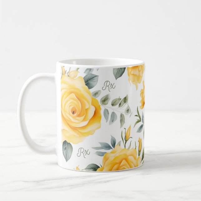 Taza De Café Yellow Rose Botanical Rx Pharmacy  (Izquierda)