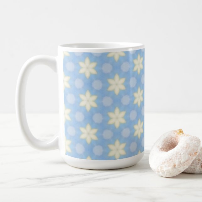 Taza De Café Yellow Stars on Blue design coffee mug (Con donut)