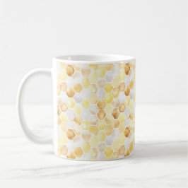 Taza De Café Yellow White Gold Honeycombs
