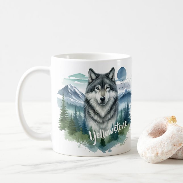 Taza De Café Yellowstone Wolf (Con donut)