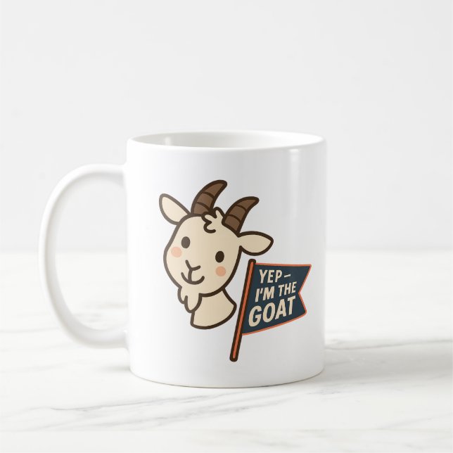 Taza De Café Yep I'm The GOAT Cute Funny Goat Head Design (Izquierda)